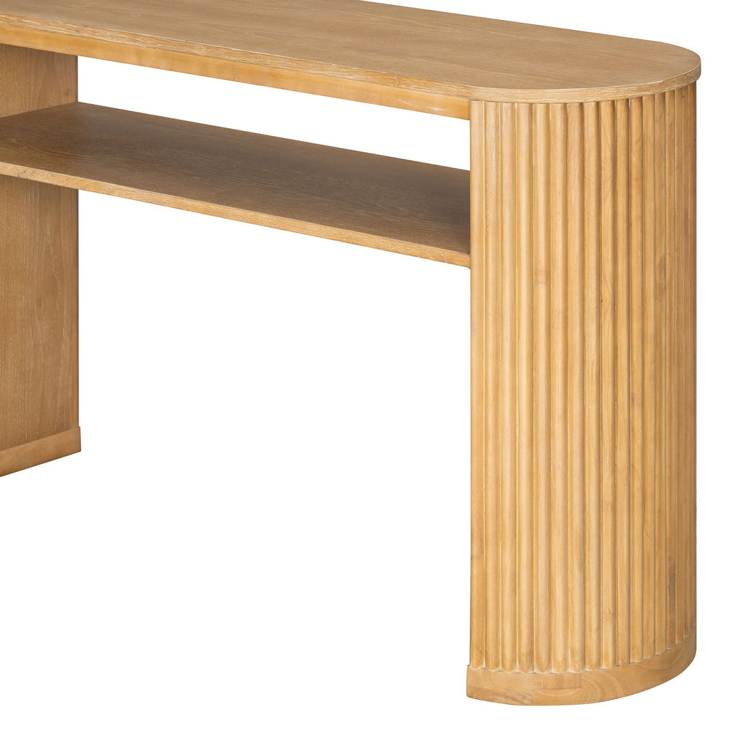 Console Table With Fluted Legs, Open Shelf by Unique Piece Furniture