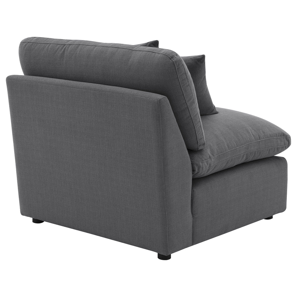 Hobson Upholstered Armless Chair Charcoal by Unique Piece Furniture