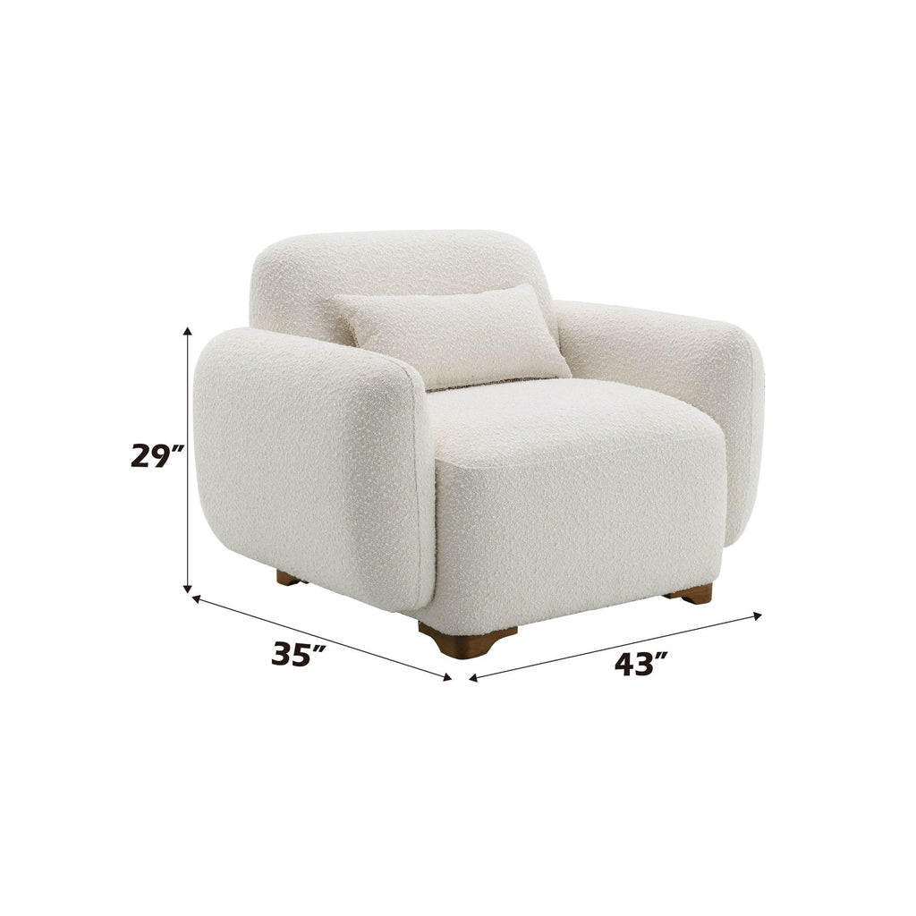 Darius - Boucle Accent Chair With 1 Toss Pillow - Beige by Unique Piece Furniture