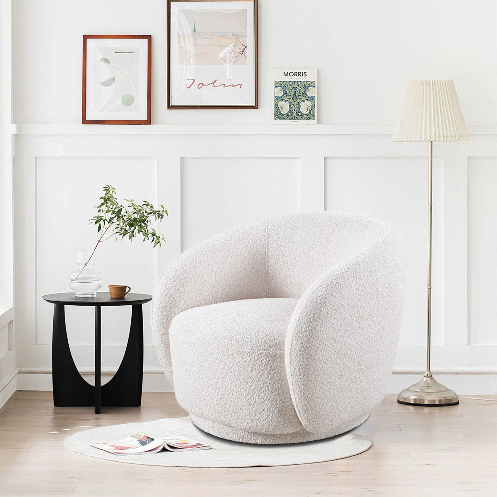 Swivel Accent Upholstered Barrel Chair by Unique Piece Furniture