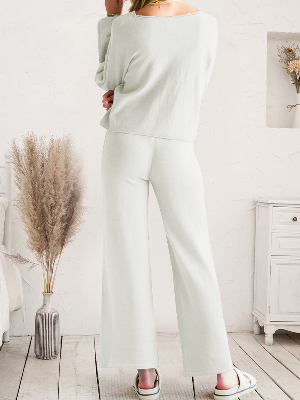 Long Sleeve Lounge Top and Drawstring Pants Set by Wild and Free Boutique
