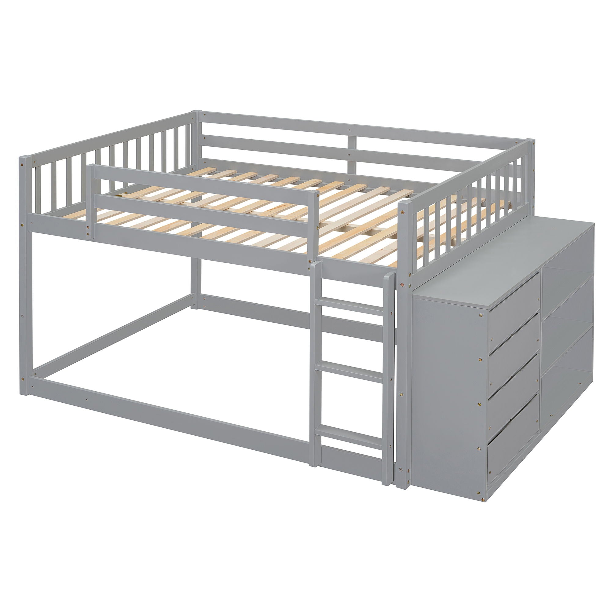 Bunk Bed With 4 Drawers And 3 Shelves by Unique Piece Furniture