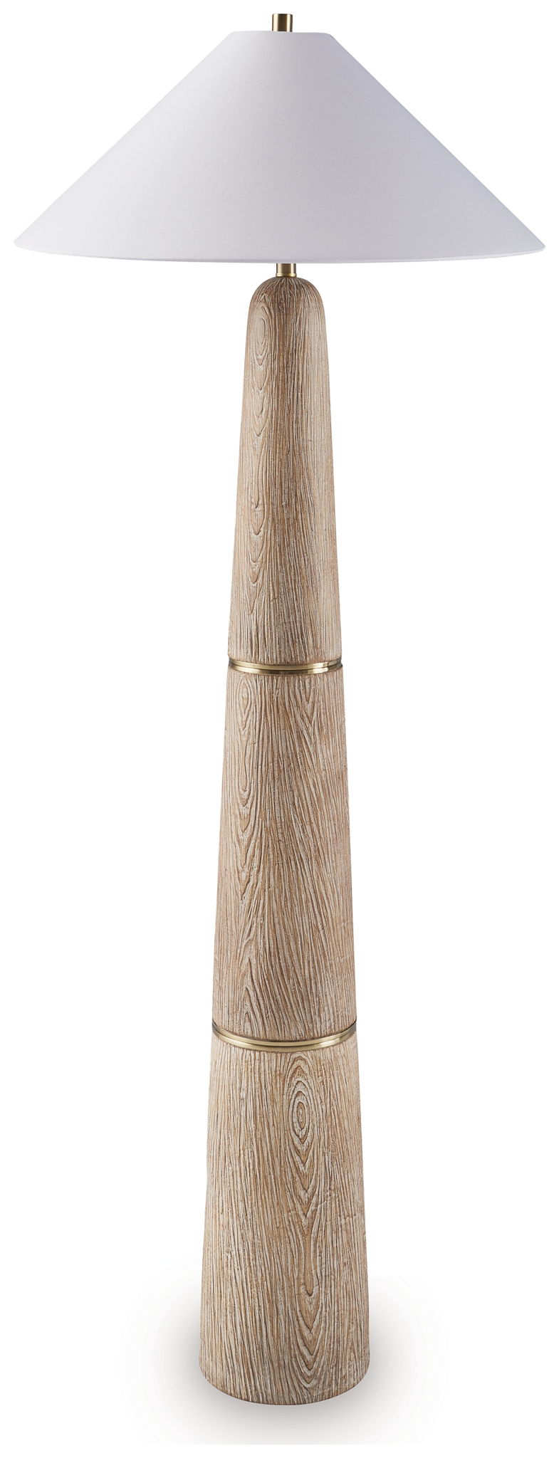 Gasparleigh - Poly Floor Lamp - Brown / Gold Finish by Unique Piece Furniture
