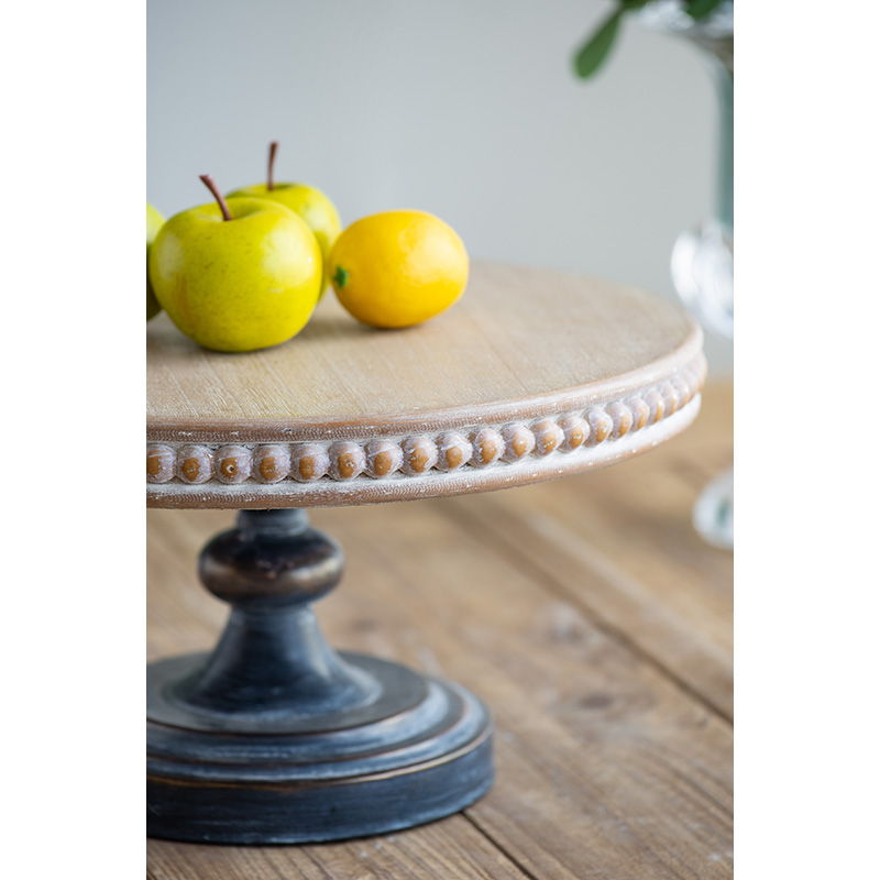 Wooden Display Stand With Beaded Trim - Black Brown by Unique Piece Furniture