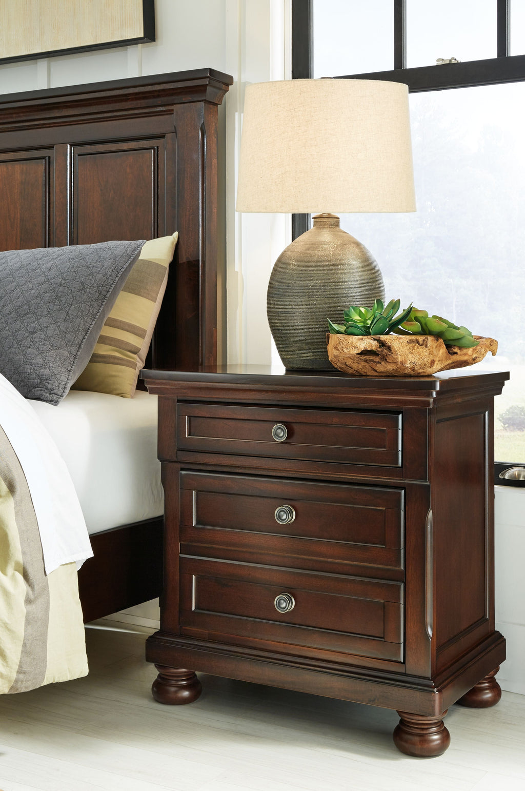 Porter - Two Drawer Night Stand - Dark Brown by Unique Piece Furniture