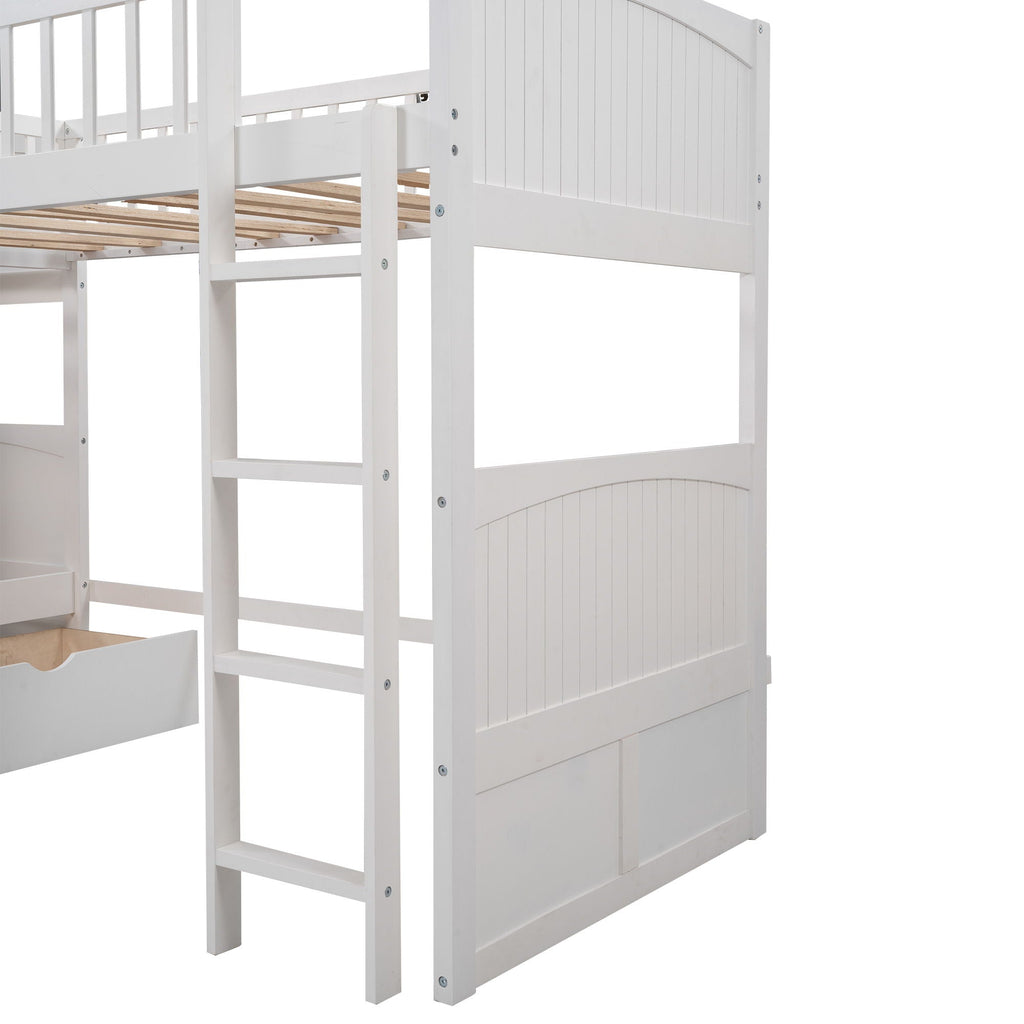 Bunk Bed With Loft And 2 Drawers by Unique Piece Furniture