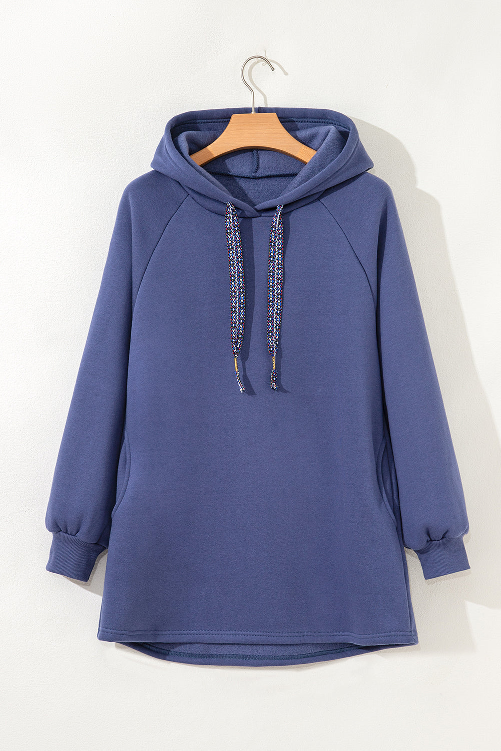 Raglan Sleeve Drawstring Hooded Tunic Sweatshirt by Wild and Free Boutique