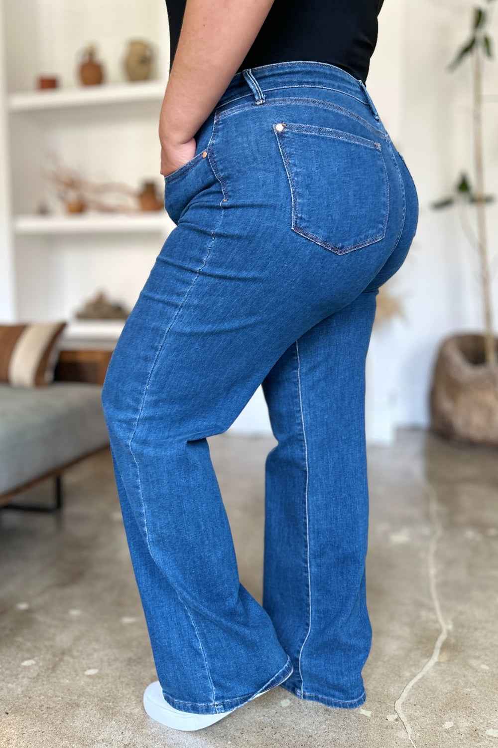 Judy Blue Full Size High Rise Straight Jeans by Wild and Free Boutique