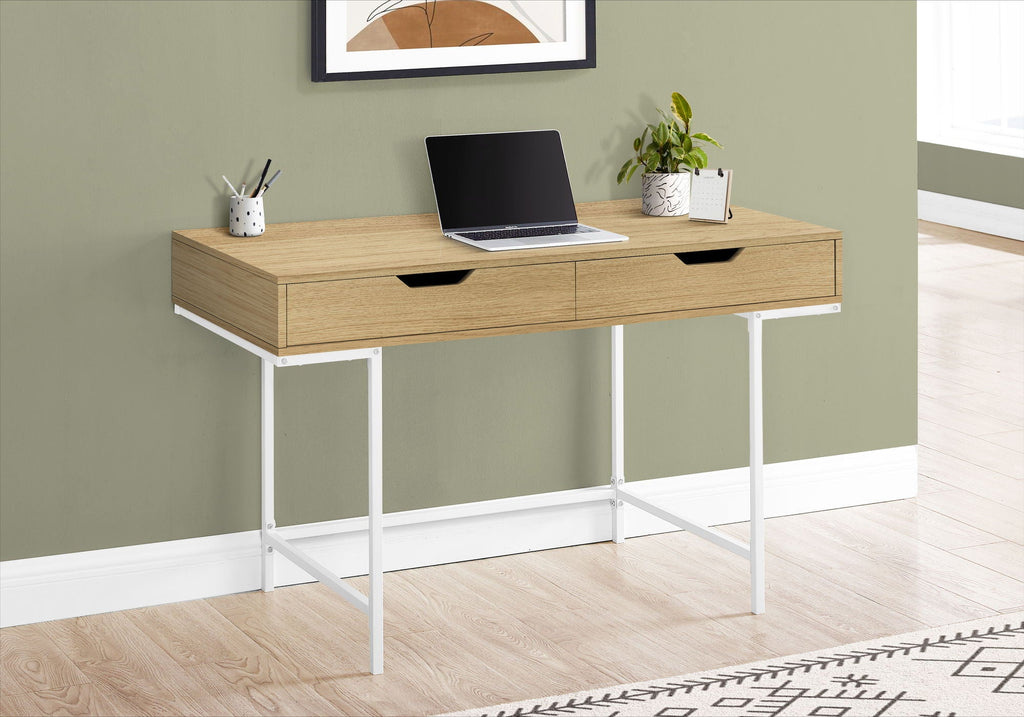 Computer Desk For Home Office, Storage Drawers, Marble Look Contemporary & Modern by Unique Piece Furniture