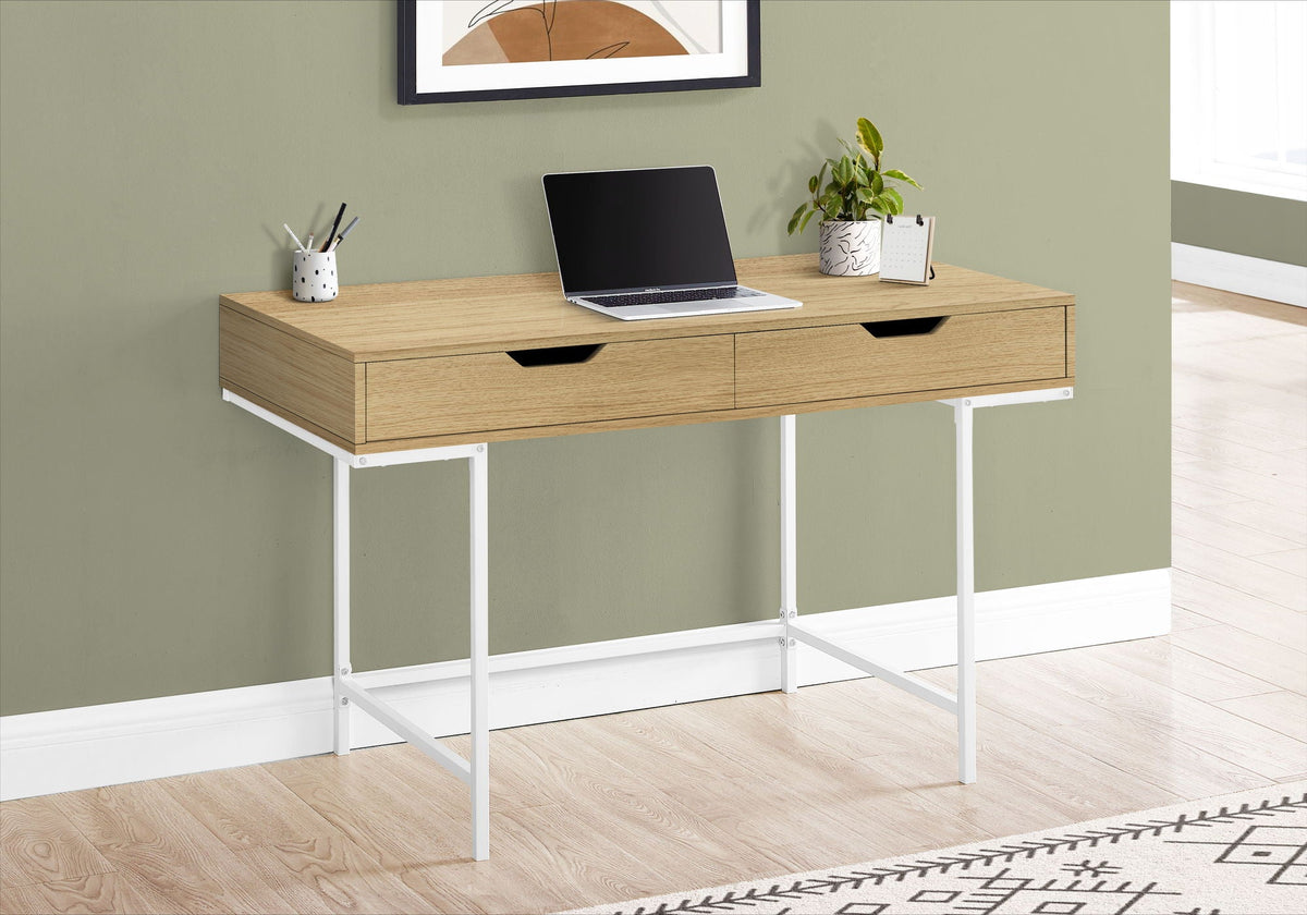 Computer Desk For Home Office, Storage Drawers, Marble Look Contemporary & Modern by Unique Piece Furniture