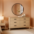 Light Brown Six Drawer Dresser For Bedroom Storage by ShipItFurniture