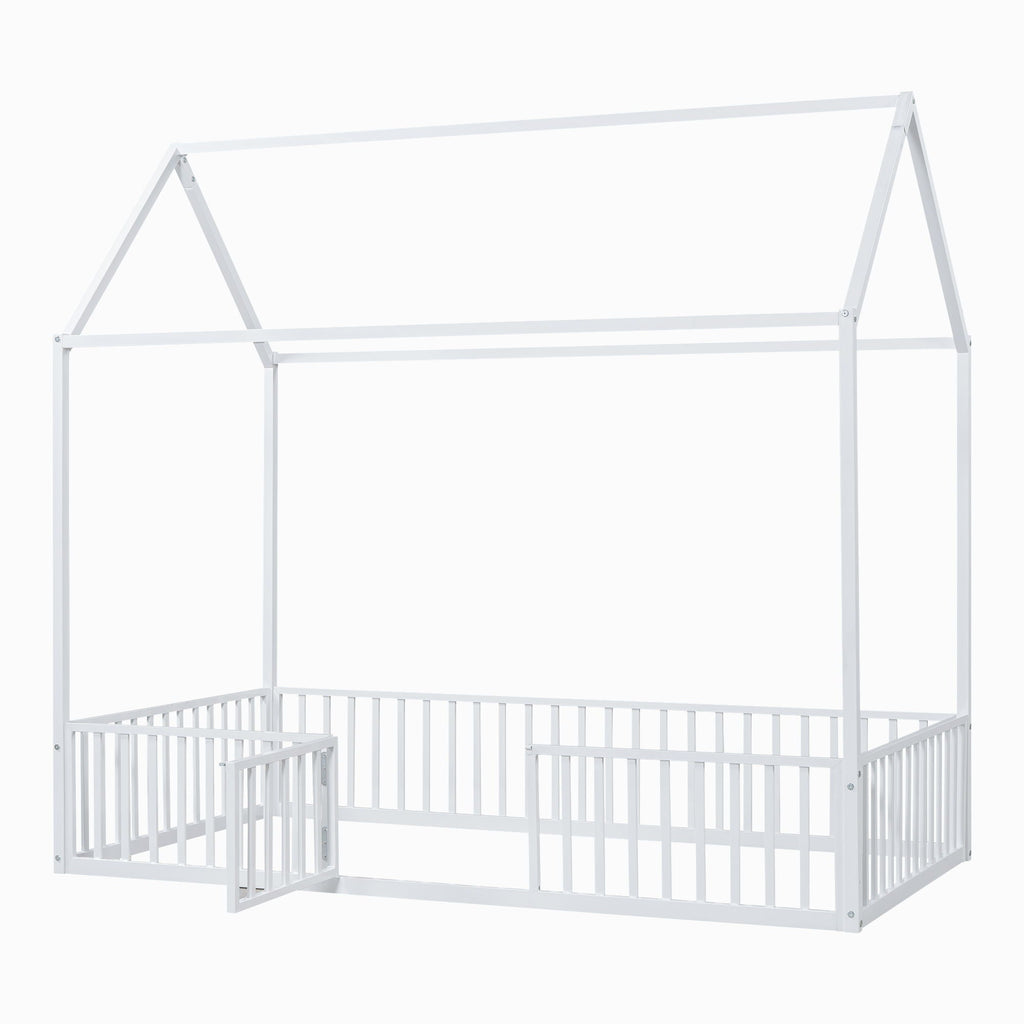 Metal House Bed With Fence And Door by Unique Piece Furniture