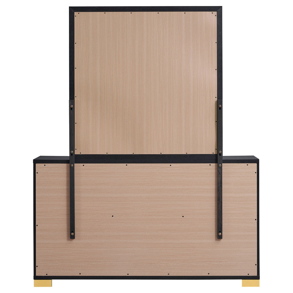 Marceline 6-drawer Dresser with Mirror Black by Unique Piece Furniture