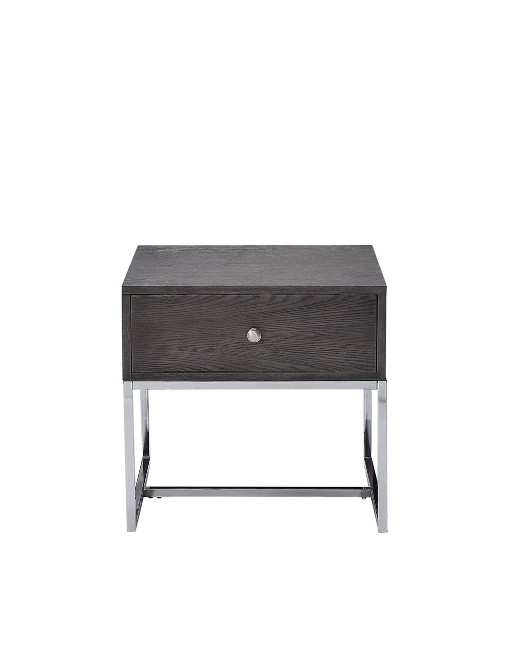 Iban - End Table - Gray Oak / Chrome by Unique Piece Furniture