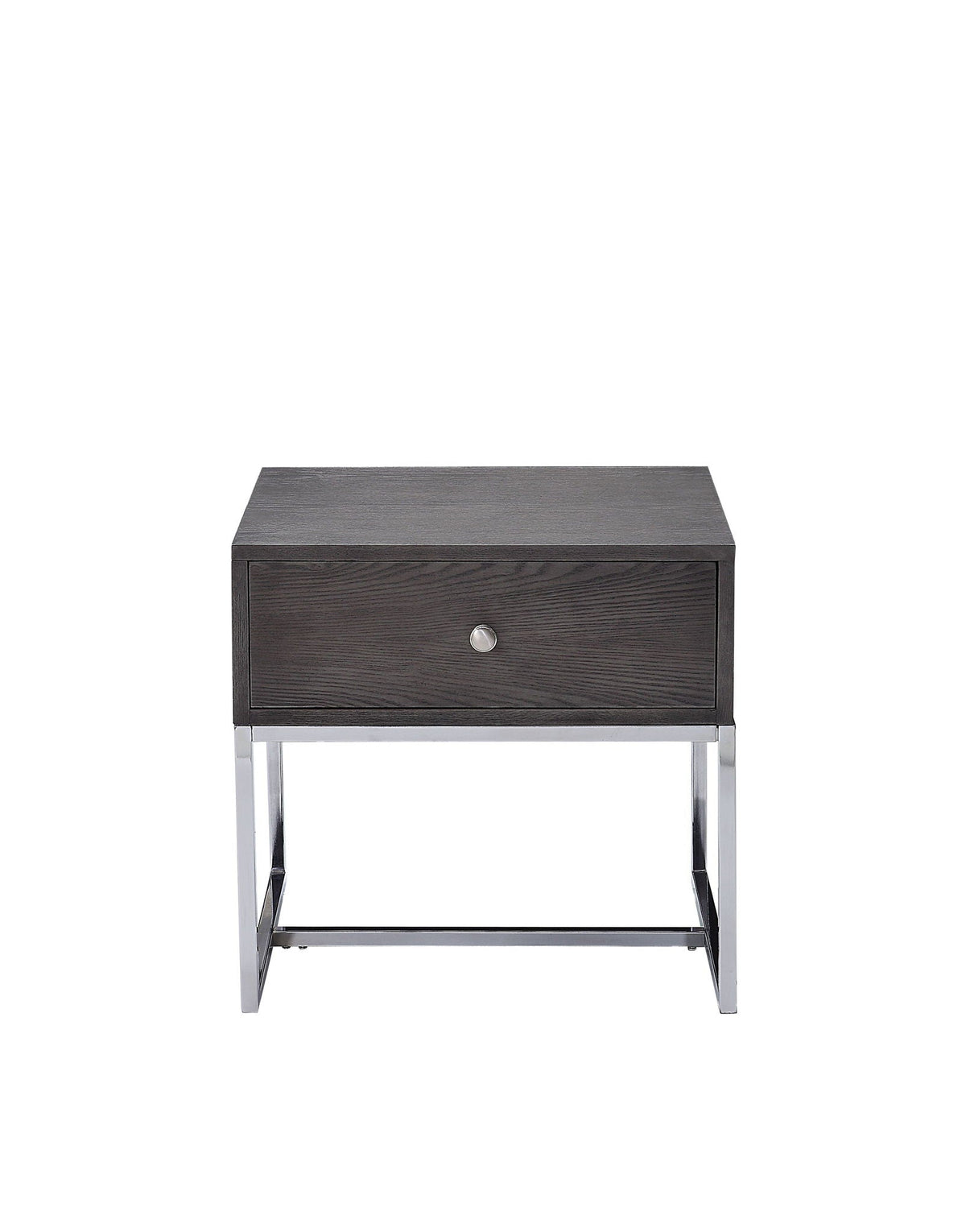 Iban - End Table - Gray Oak / Chrome by Unique Piece Furniture