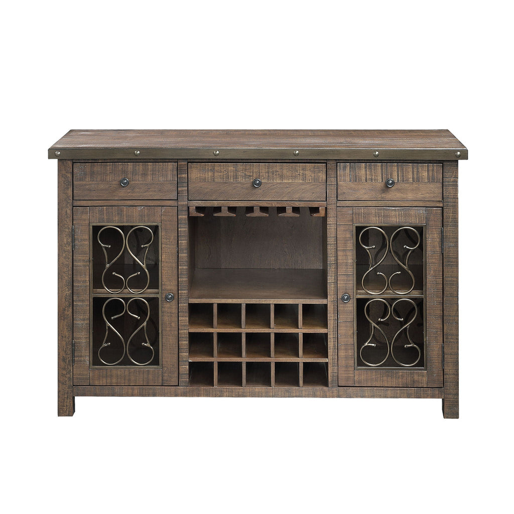 Raphaela - Server With Cup Holder & Wine Rack - Cherry by Unique Piece Furniture