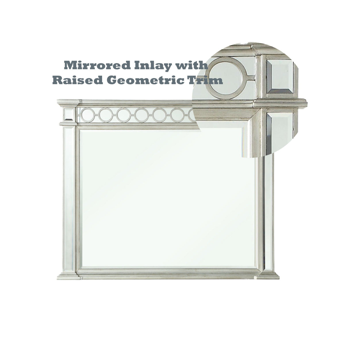 Varian - Mirrored Designed Mirror - Silver by Unique Piece Furniture