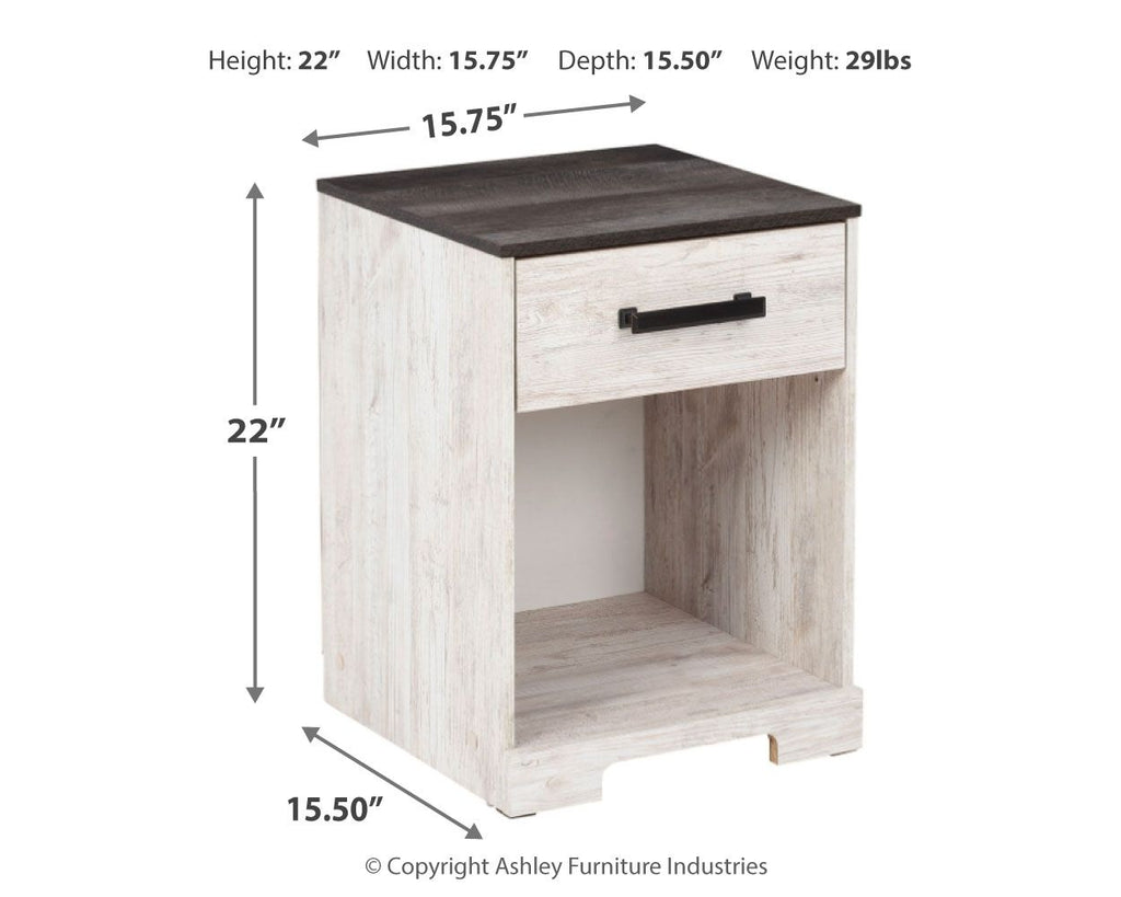 Shawburn - One Drawer Night Stand - Whitewash / Charcoal Gray by Unique Piece Furniture