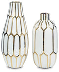 Mohsen - Vase Set (Set of 2) - Gold Finish / White by Unique Piece Furniture