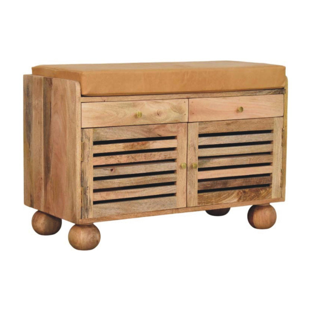 Shutter Shoe Rack With 2 Drawers - Beige by Unique Piece Furniture