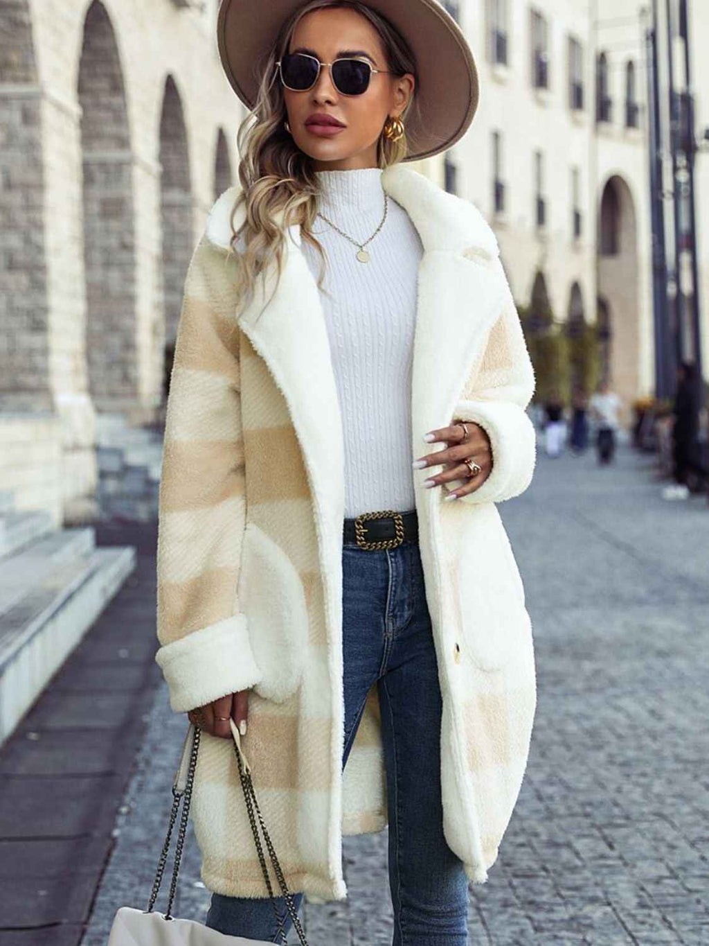 Plaid Button Down Coat with Pockets by Wild and Free Boutique
