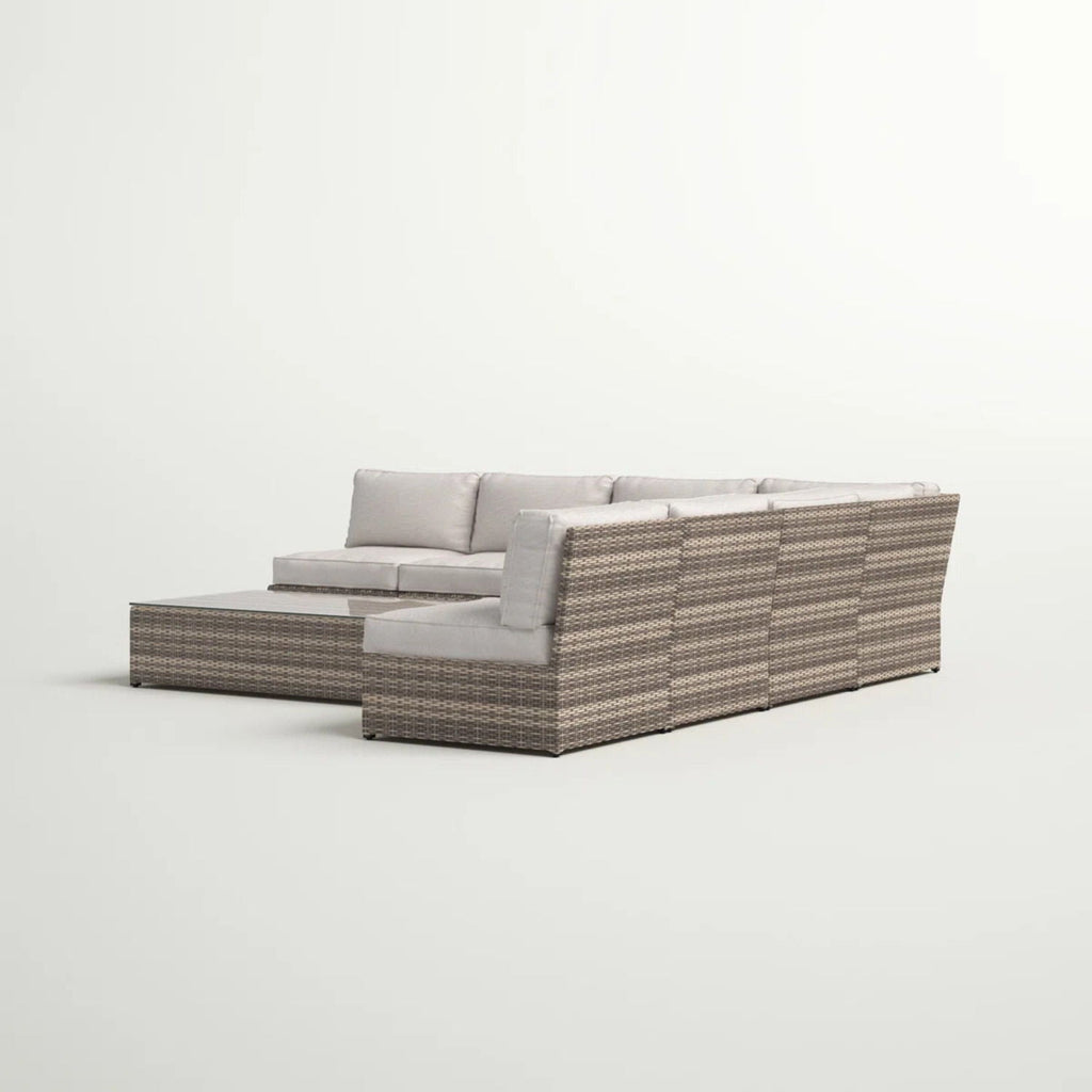 Comfortable Modern Patio Rattan Sectional Set With Cushions by Unique Piece Furniture