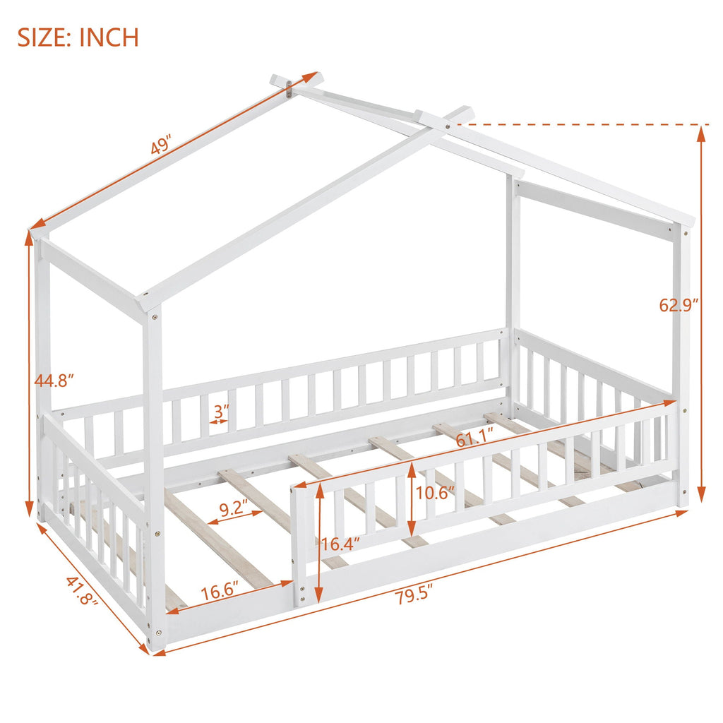 Bed House Bed Frame With Fence by Unique Piece Furniture