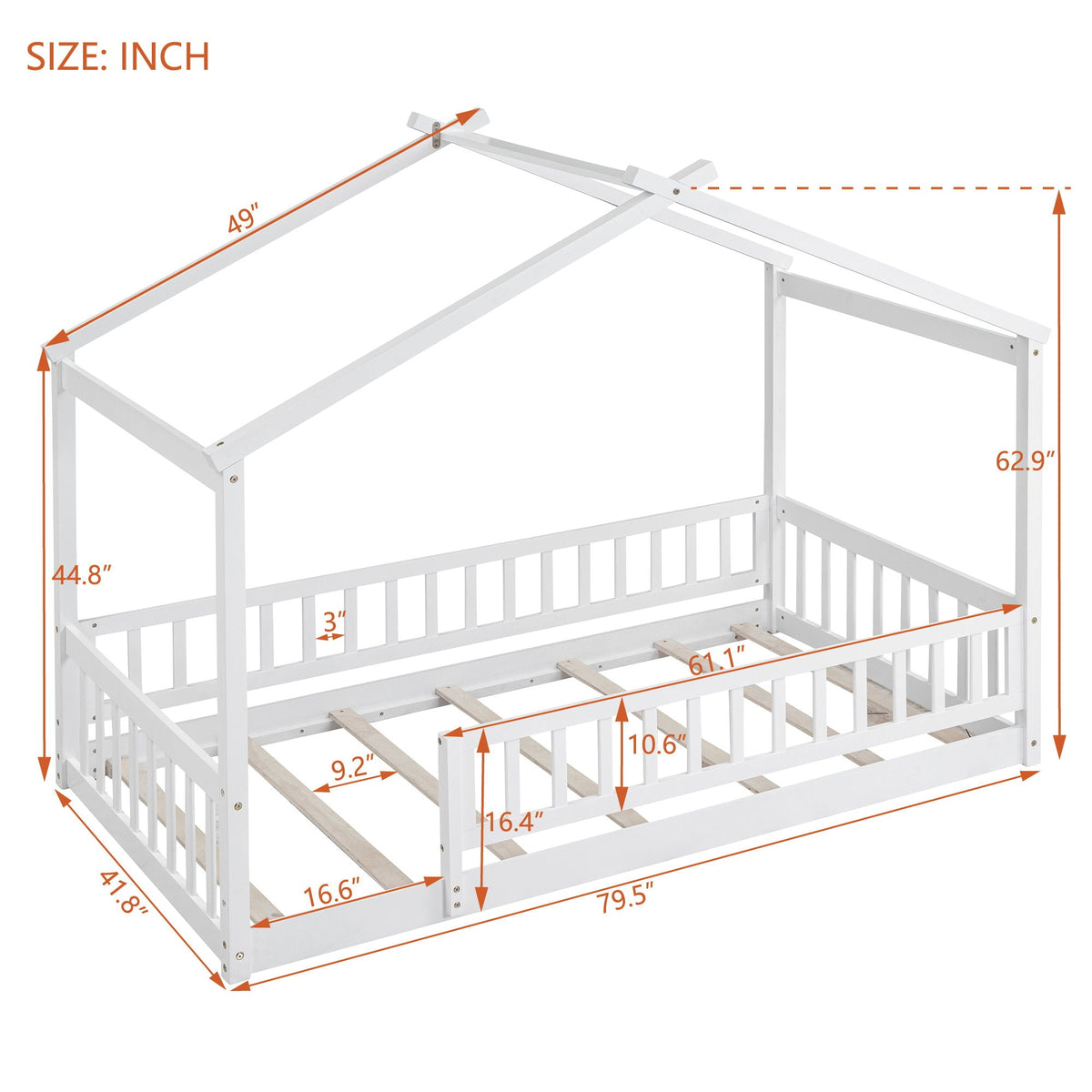 Bed House Bed Frame With Fence by Unique Piece Furniture