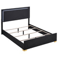 Marceline Wood Queen LED Panel Bed Black by Unique Piece Furniture