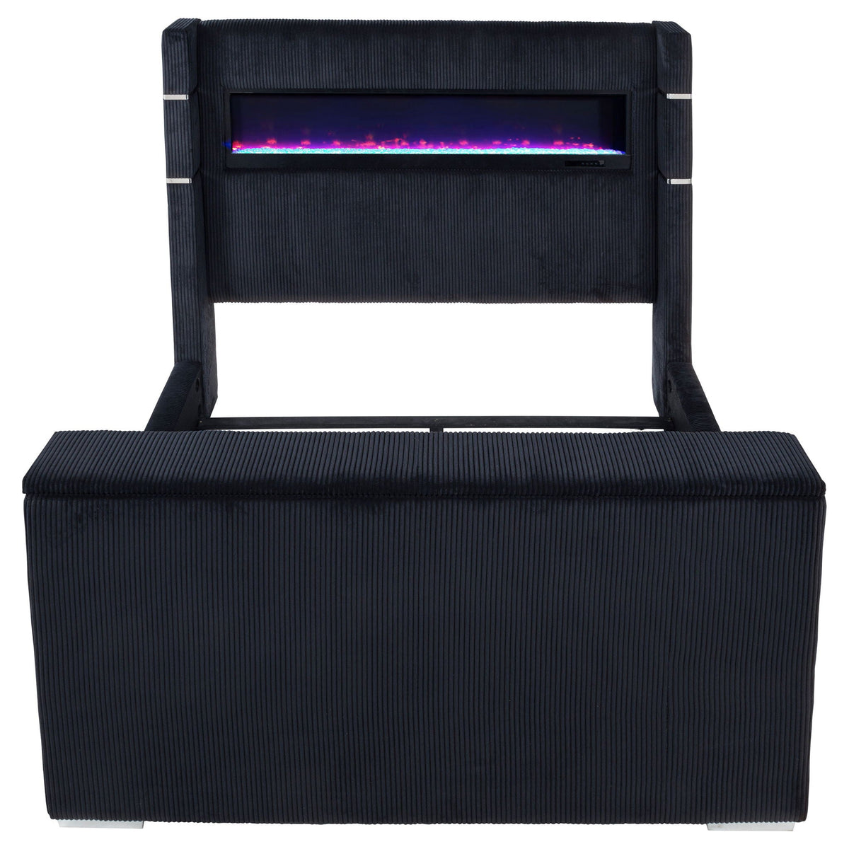 Tisdall Queen Flame Visualizer Wingback TV Bed Black by Unique Piece Furniture
