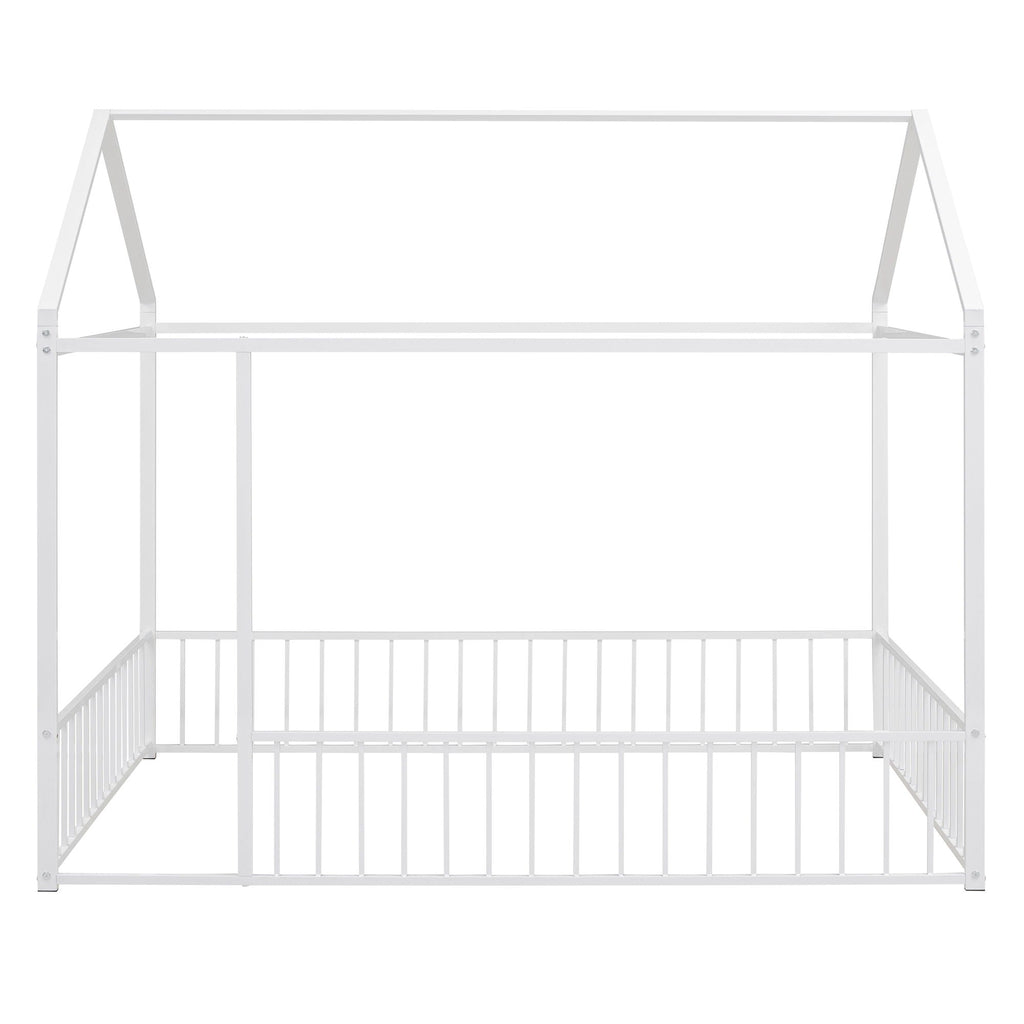 Metal Bed House Bed Frame With Fence by Unique Piece Furniture