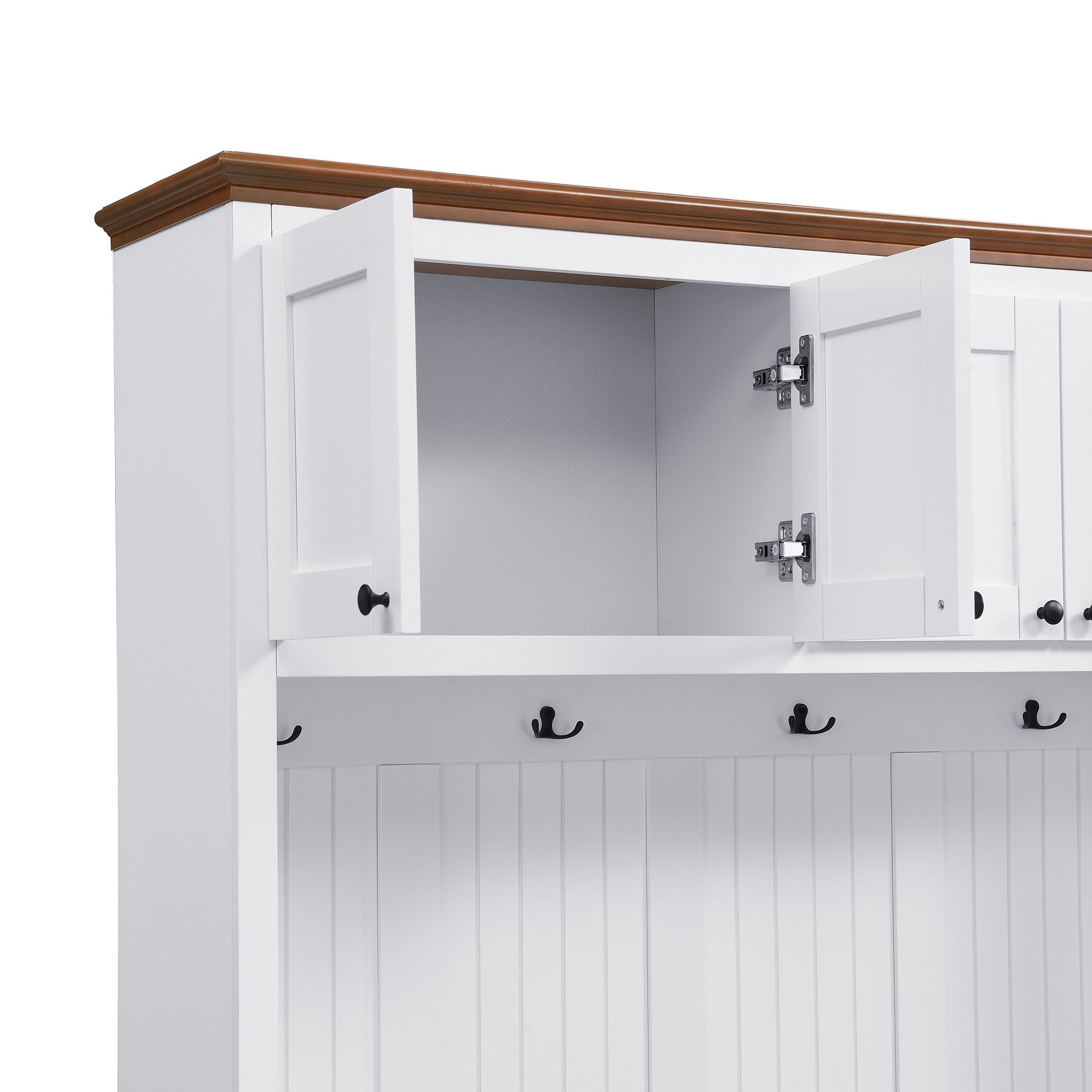 Entryway Hall Tree With Storage Bench, Coat Rack Shoe Bench With Cabinets by Unique Piece Furniture