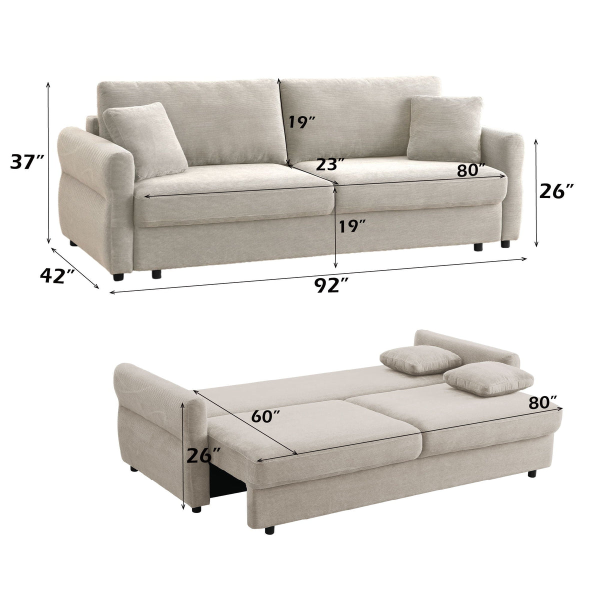 Haran - Pull Out Sleeper Sofa With Storage by Unique Piece Furniture