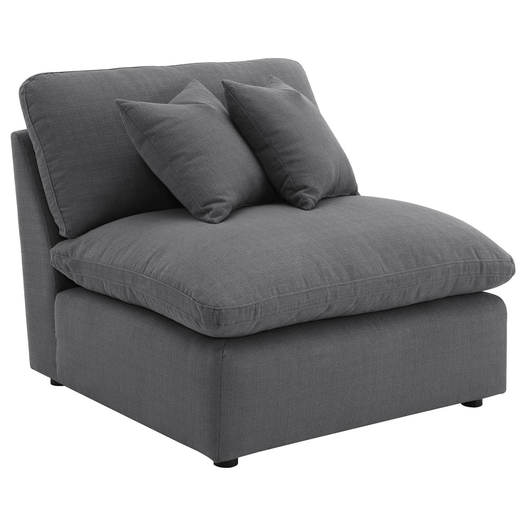 Hobson Upholstered Armless Chair Charcoal by Unique Piece Furniture