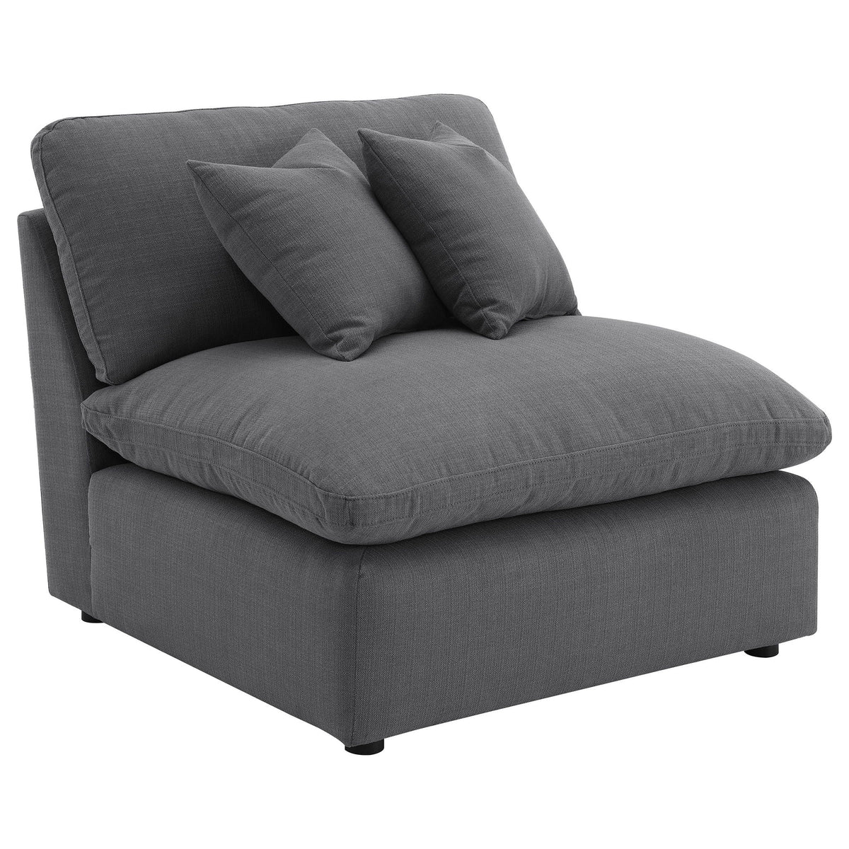 Hobson Upholstered Armless Chair Charcoal by Unique Piece Furniture