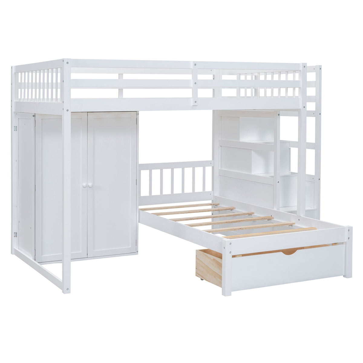 Bunk Bed With Wardrobe, Drawers by Unique Piece Furniture