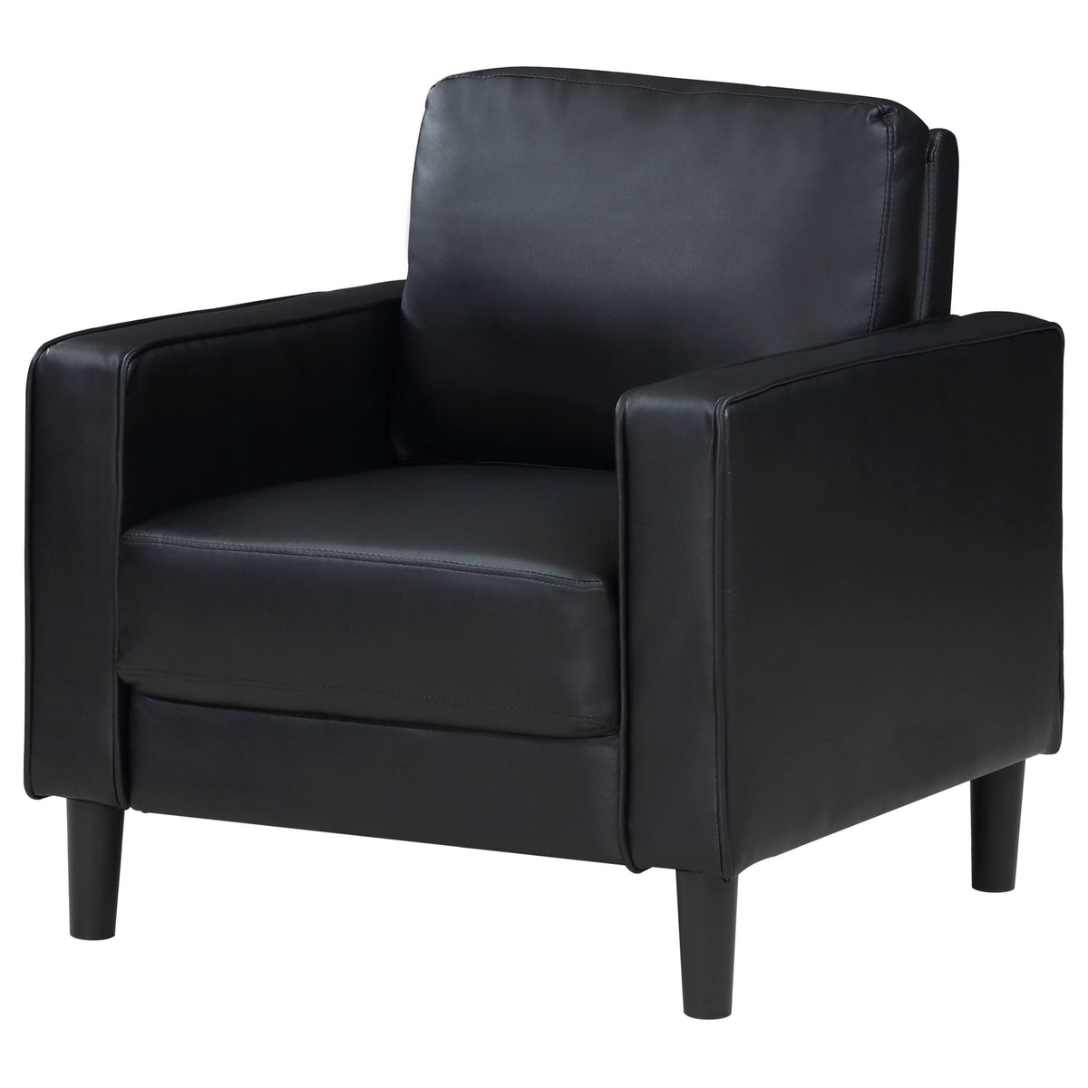 Ruth Upholstered Track Arm Accent Chair Black by Unique Piece Furniture
