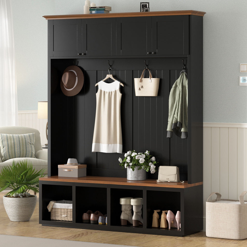 Entryway Hall Tree With Bench And Storage by Unique Piece Furniture
