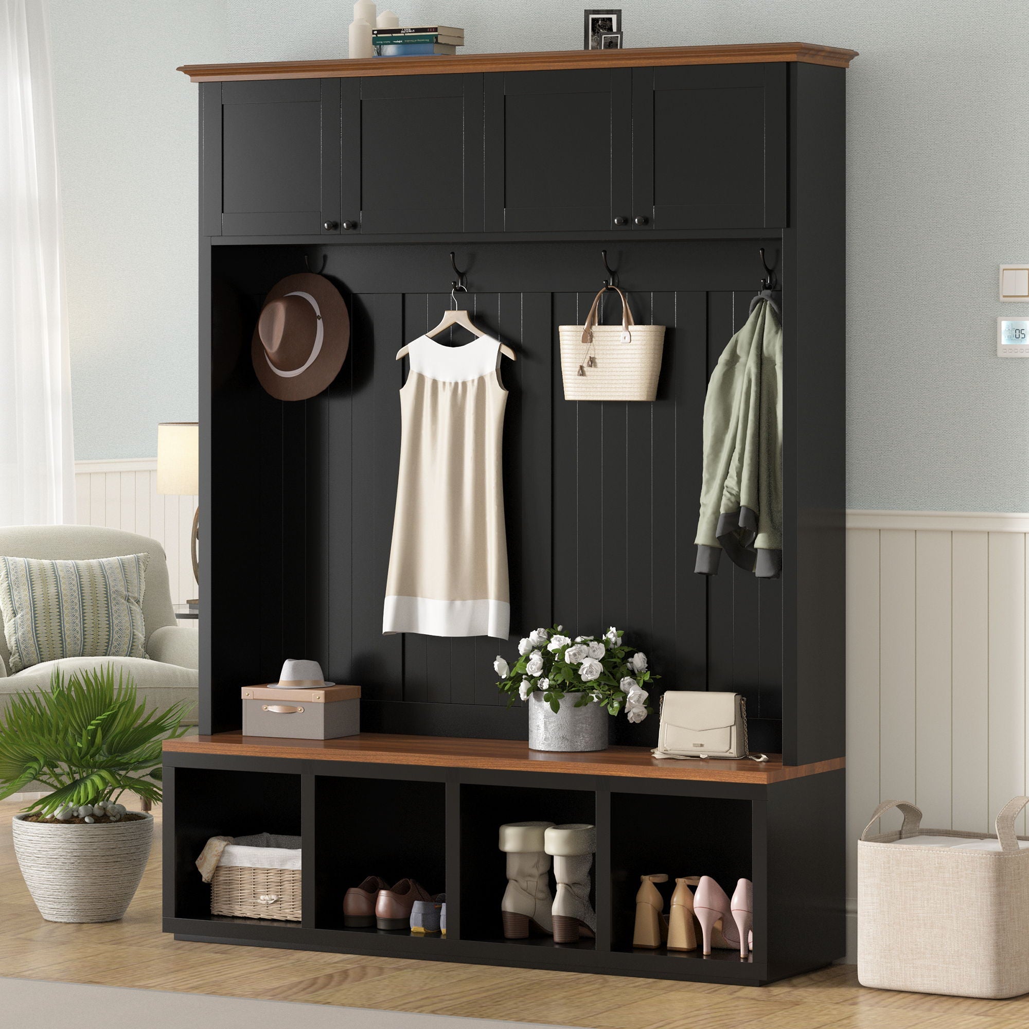 Entryway Hall Tree With Bench And Storage by Unique Piece Furniture