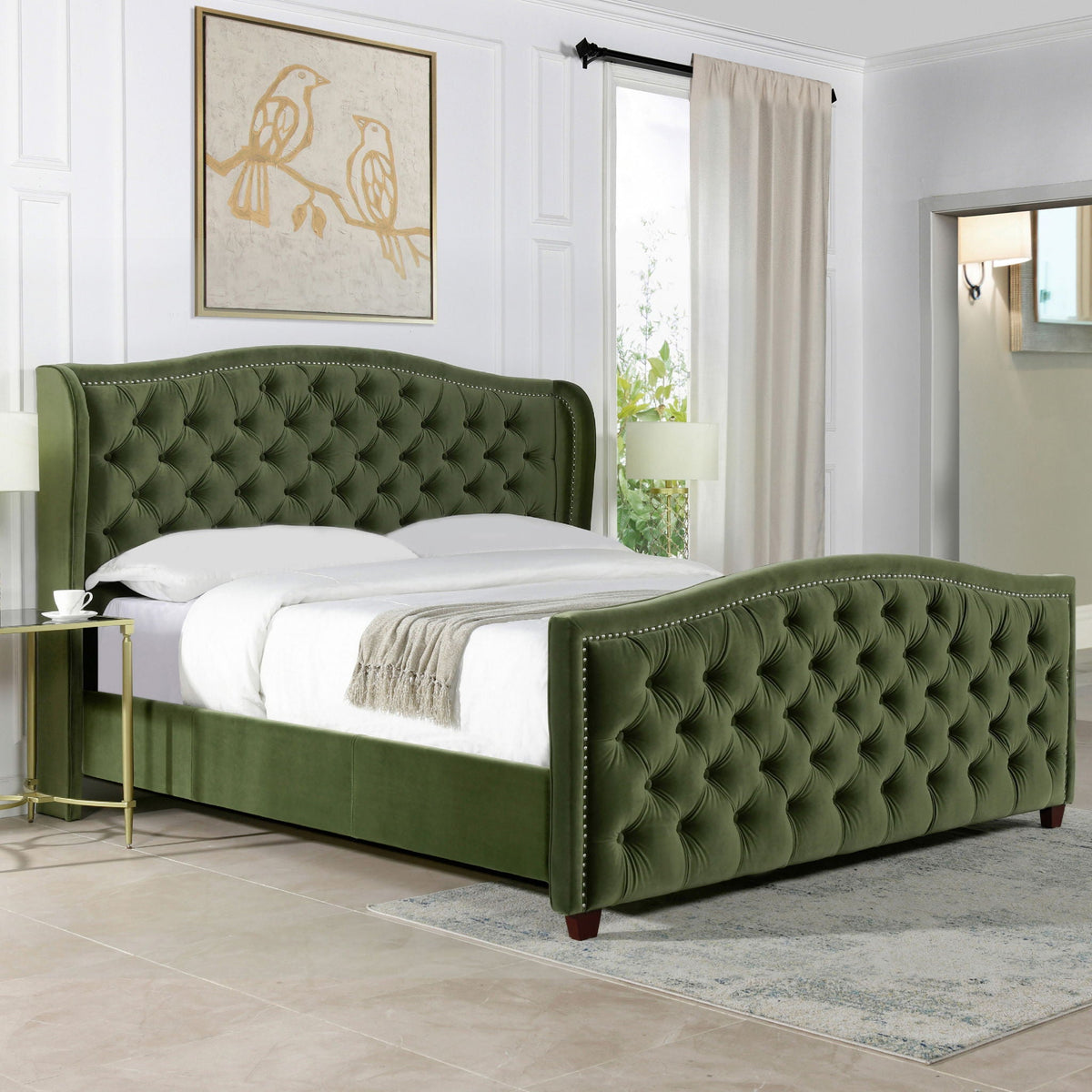 Marcella - Upholstered Shelter Headboard Bed Set by Unique Piece Furniture
