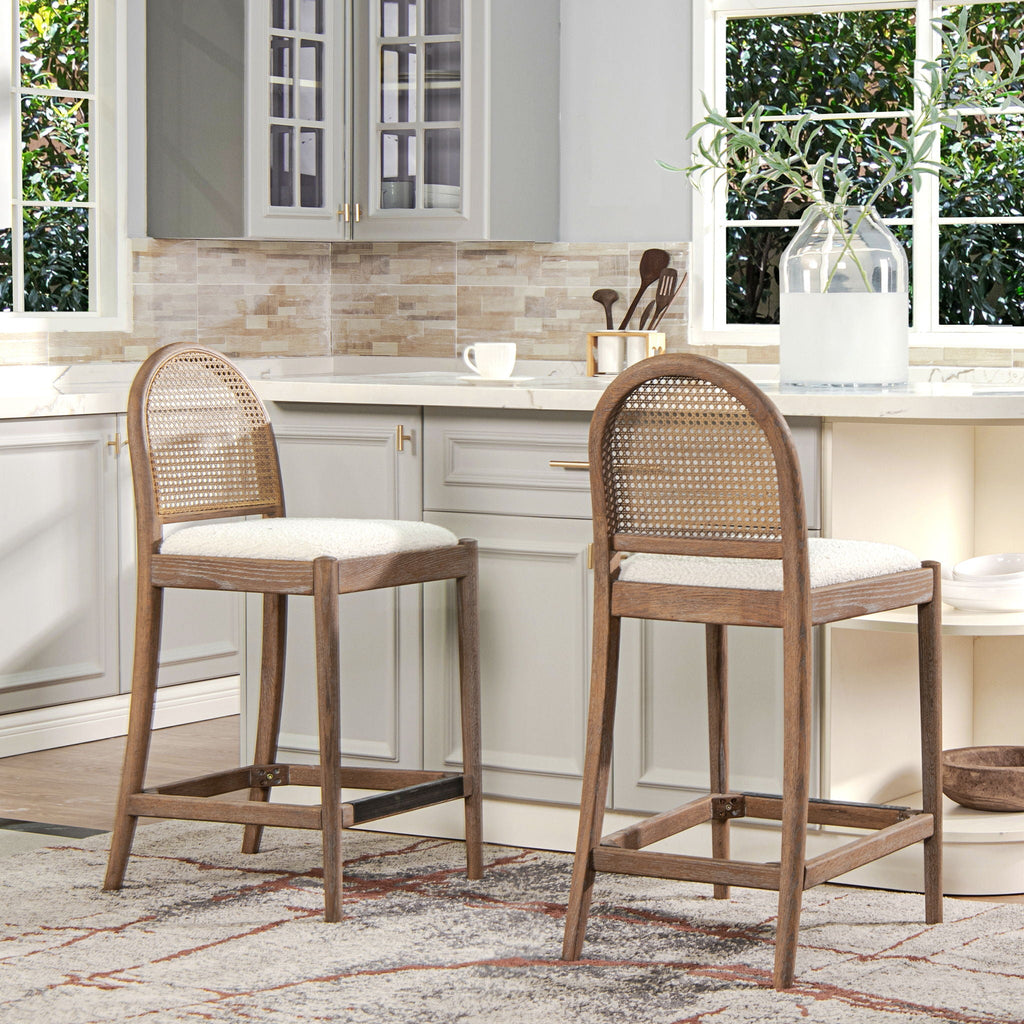 Panama - Curved Back Cane Counter Stool (Set of 2) by Unique Piece Furniture