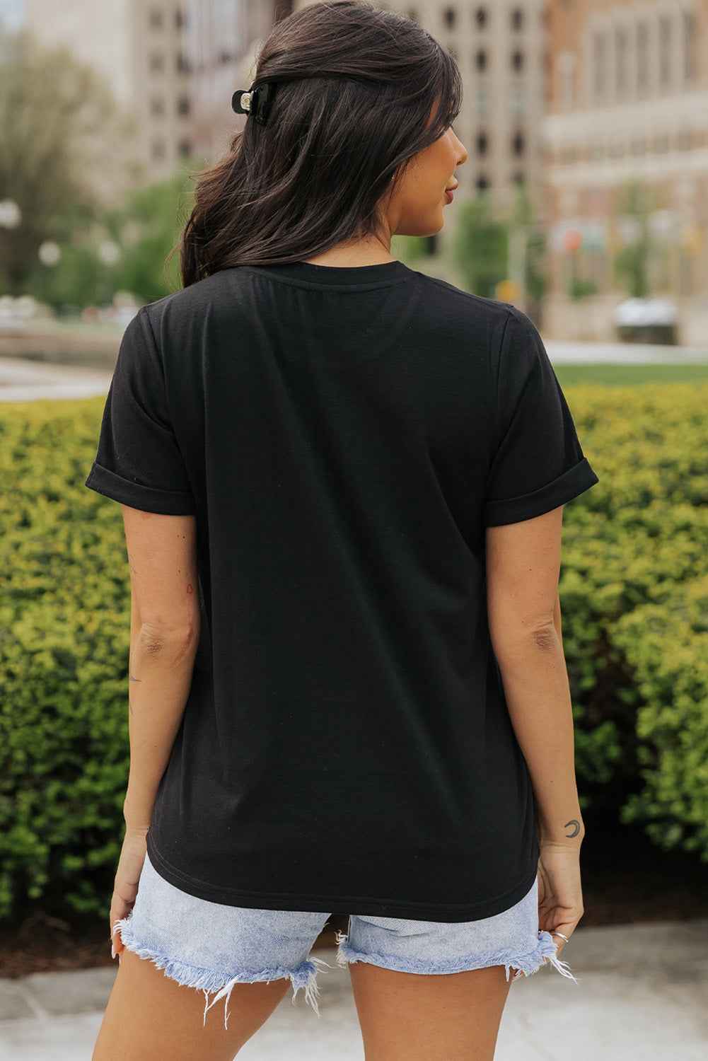 Bow Graphic Round Neck Short Sleeve T-Shirt by Wild and Free Boutique