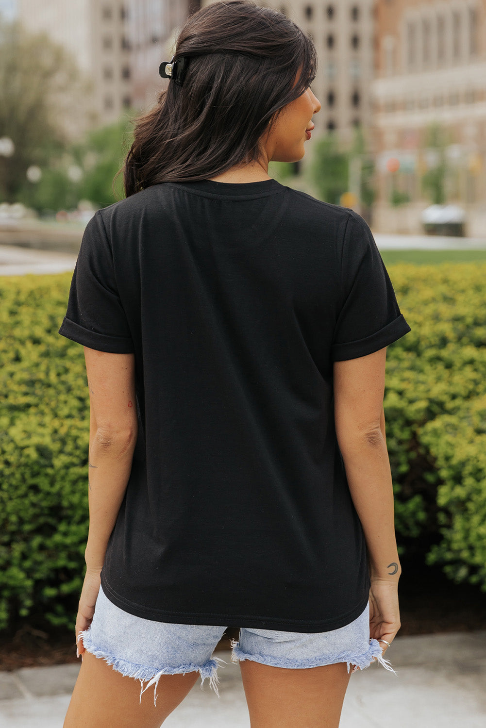 Bow Graphic Round Neck Short Sleeve T-Shirt by Wild and Free Boutique