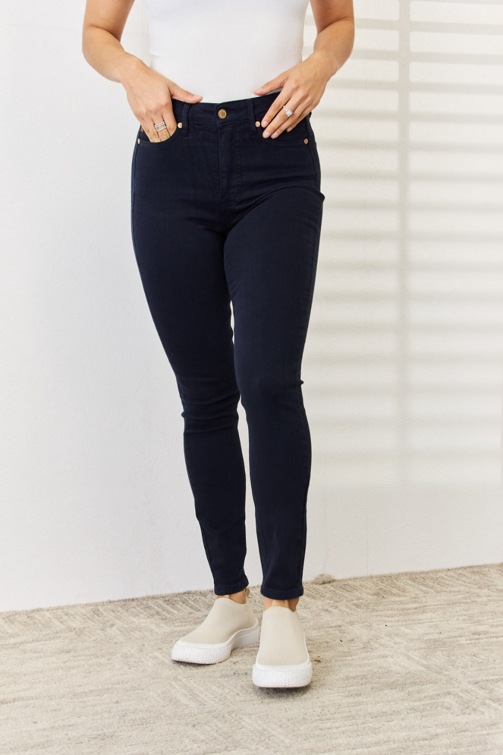 Judy Blue Full Size Garment Dyed Tummy Control Skinny Jeans by Wild and Free Boutique
