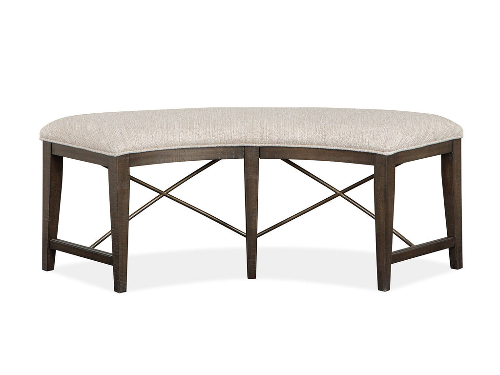 Westley Falls - Curved Bench With Upholstered Seat - Graphite by Unique Piece Furniture