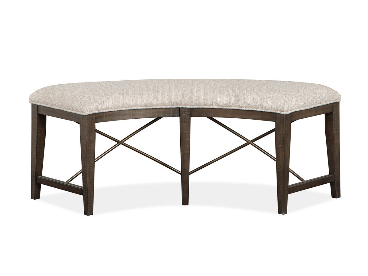 Westley Falls - Curved Bench With Upholstered Seat - Graphite by Unique Piece Furniture