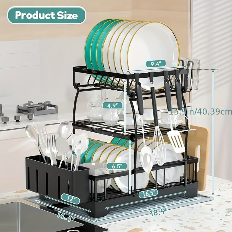 Black Metal Dish Rack – 2-Layer / 3-Layer by DailySale