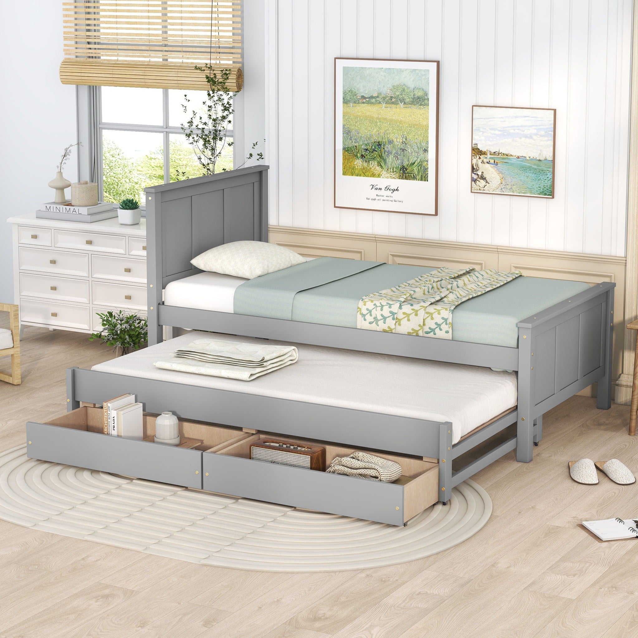 Platform Bed With Trundle And Drawers by Unique Piece Furniture
