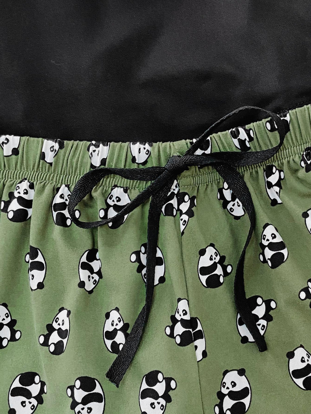 Graphic Tee and Panda Print Shorts Lounge Set by Wild and Free Boutique