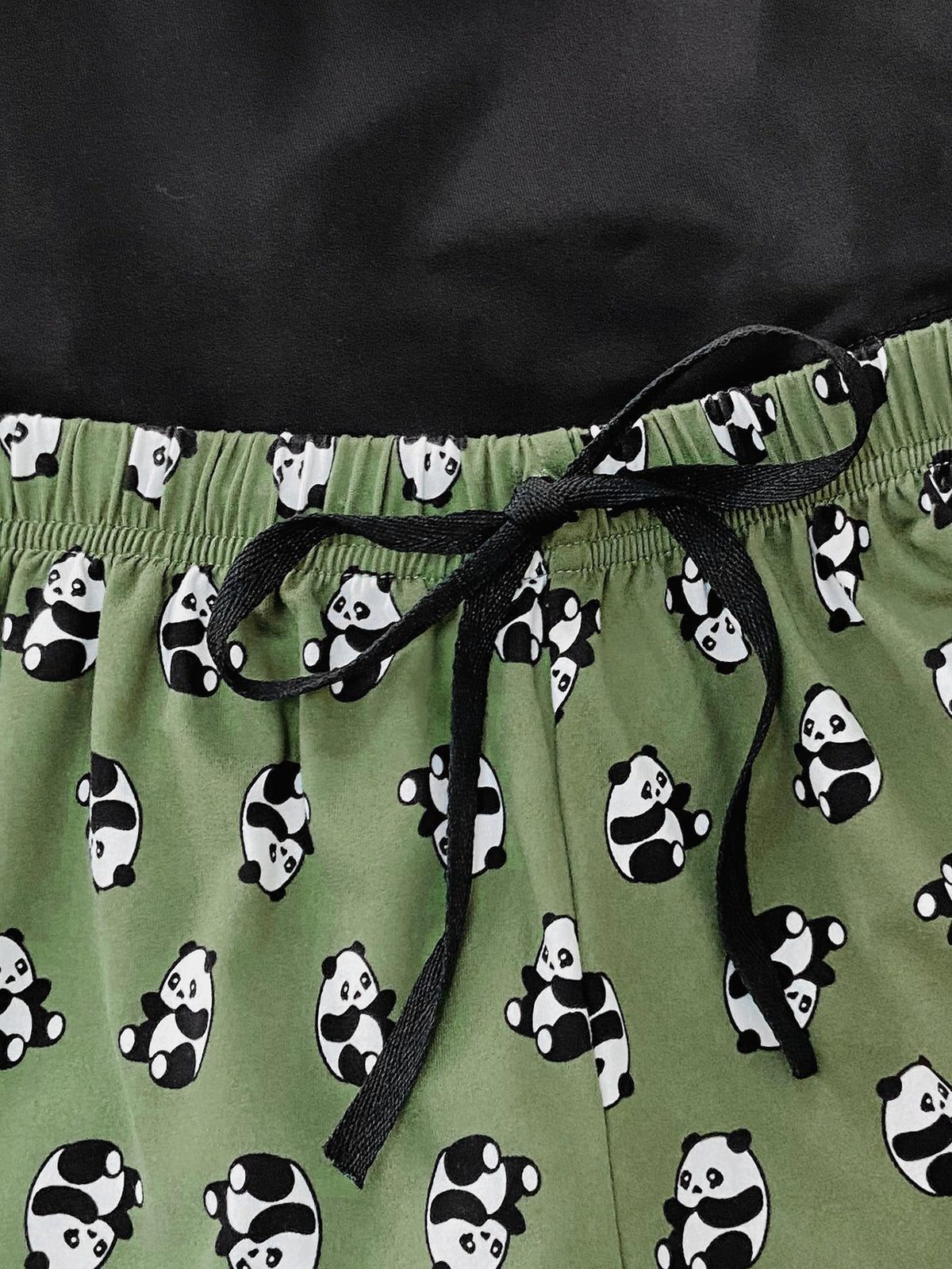 Graphic Tee and Panda Print Shorts Lounge Set by Wild and Free Boutique
